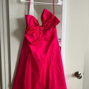 Anthropologie Strapless Dress in Vibrant Dark Pink